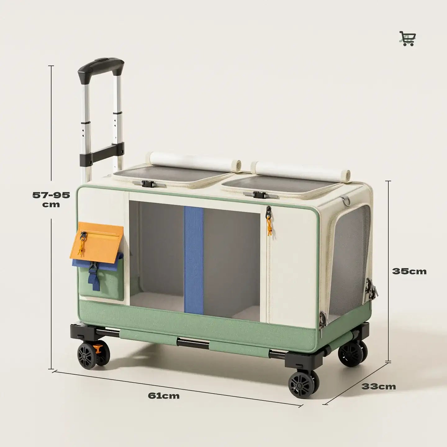 Rolling Cat Carrier with Wheels