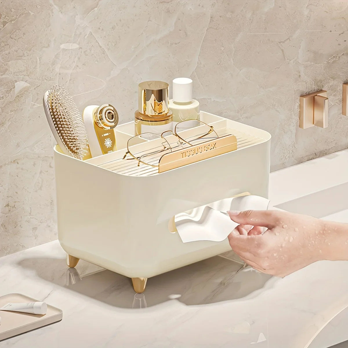 Multifunctional Desktop Tissue Box Organizer