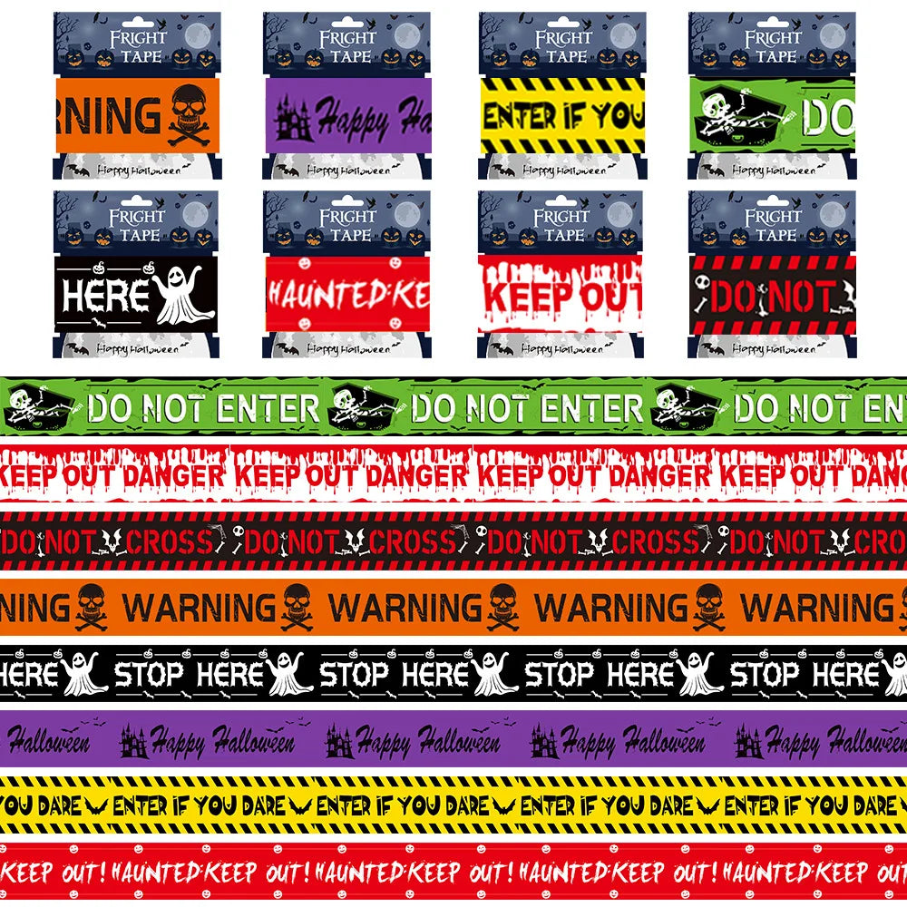 Halloween Warning Tape Signs