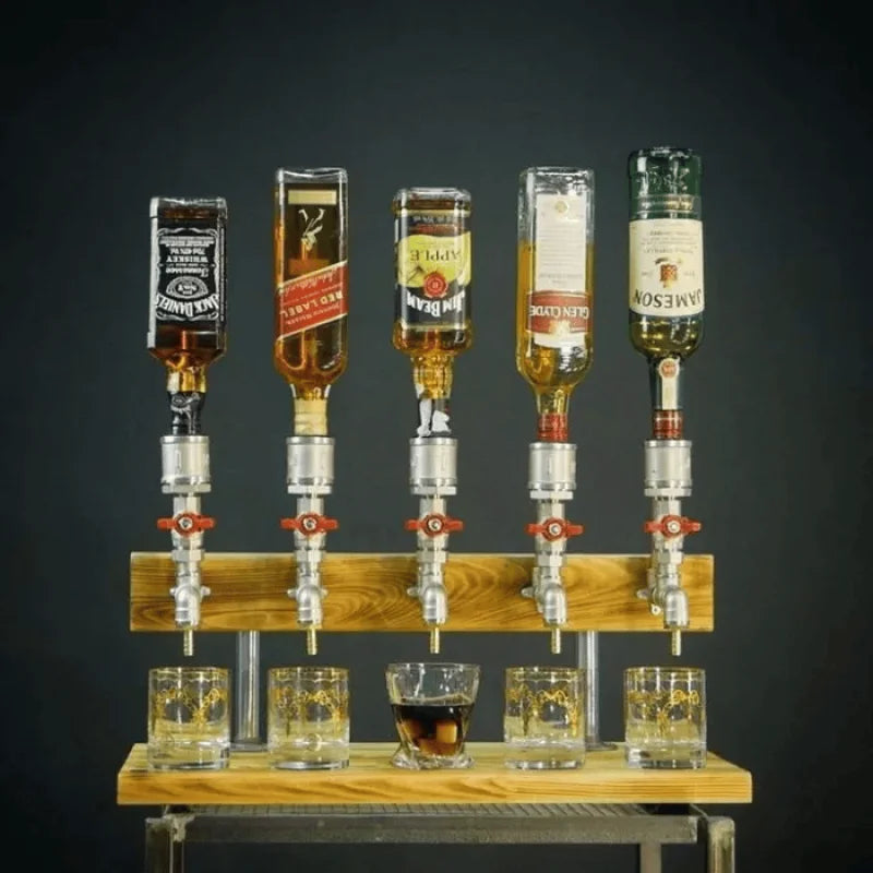 Liquor Alcohol Whiskey Wood Dispenser