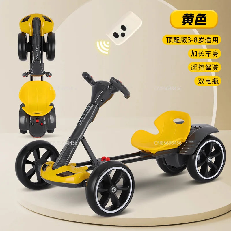 Kids Electric Go Kart with Double Battery Ride - Foldable 