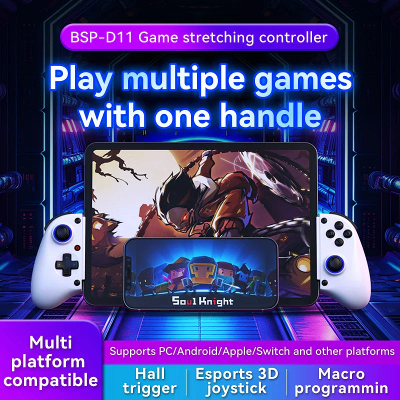 Stretchable Mobile Game Controller Hall Trigger Type-C