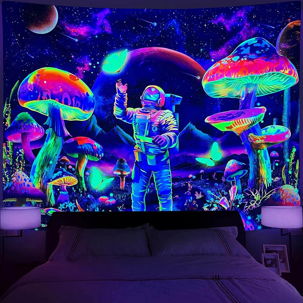 UV Reactive Alien Black Light Tapestry