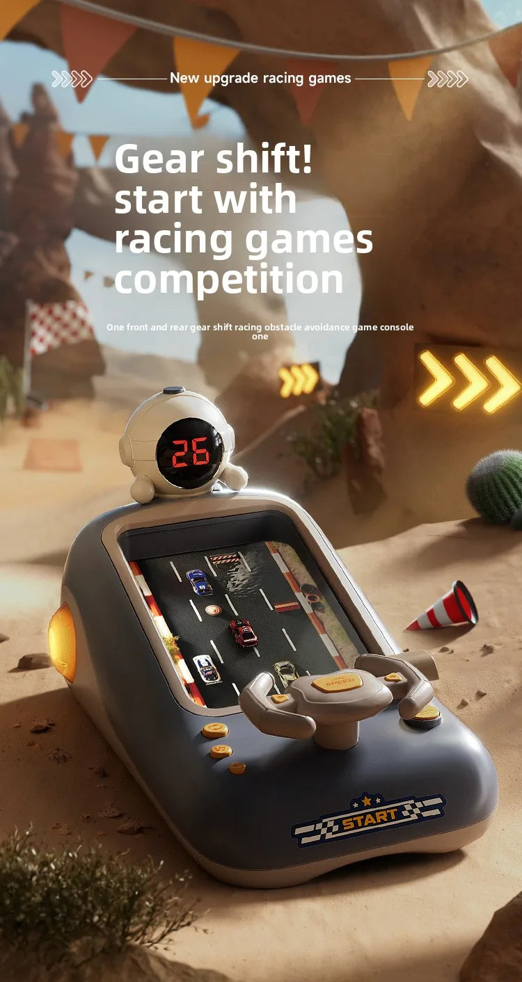 Kids Racing Car Adventure Game with Steering Wheel & Timer