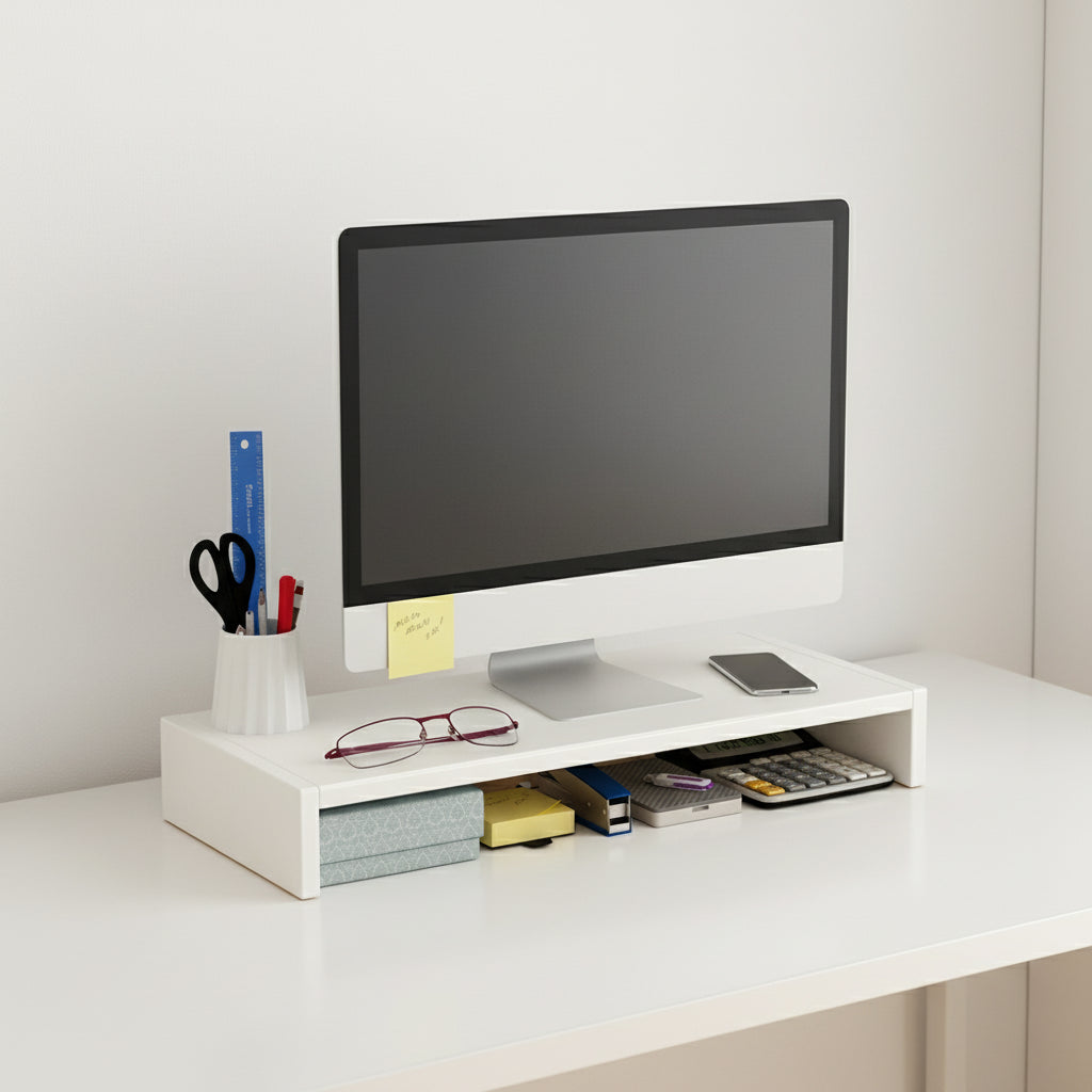 Wood Desktop Computer Stand for Monitor & Laptop