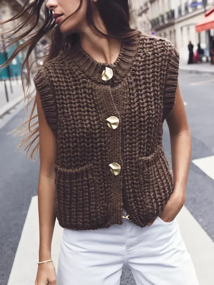 Vintage Crochet Waistcoat for Women