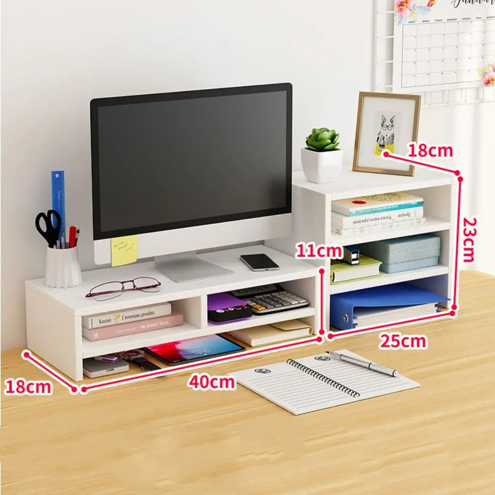 Wood Desktop Computer Stand for Monitor & Laptop