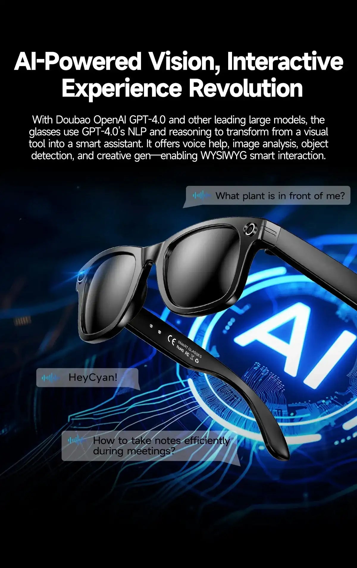 AI Smart Glasses with Camera
