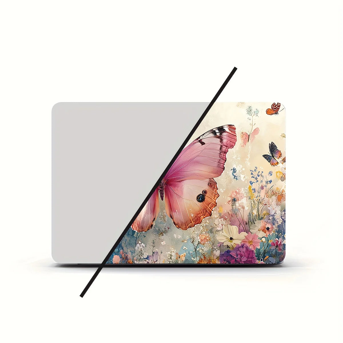 Butterfly Laptop Stickers – Beige, Waterproof -2Pcs 