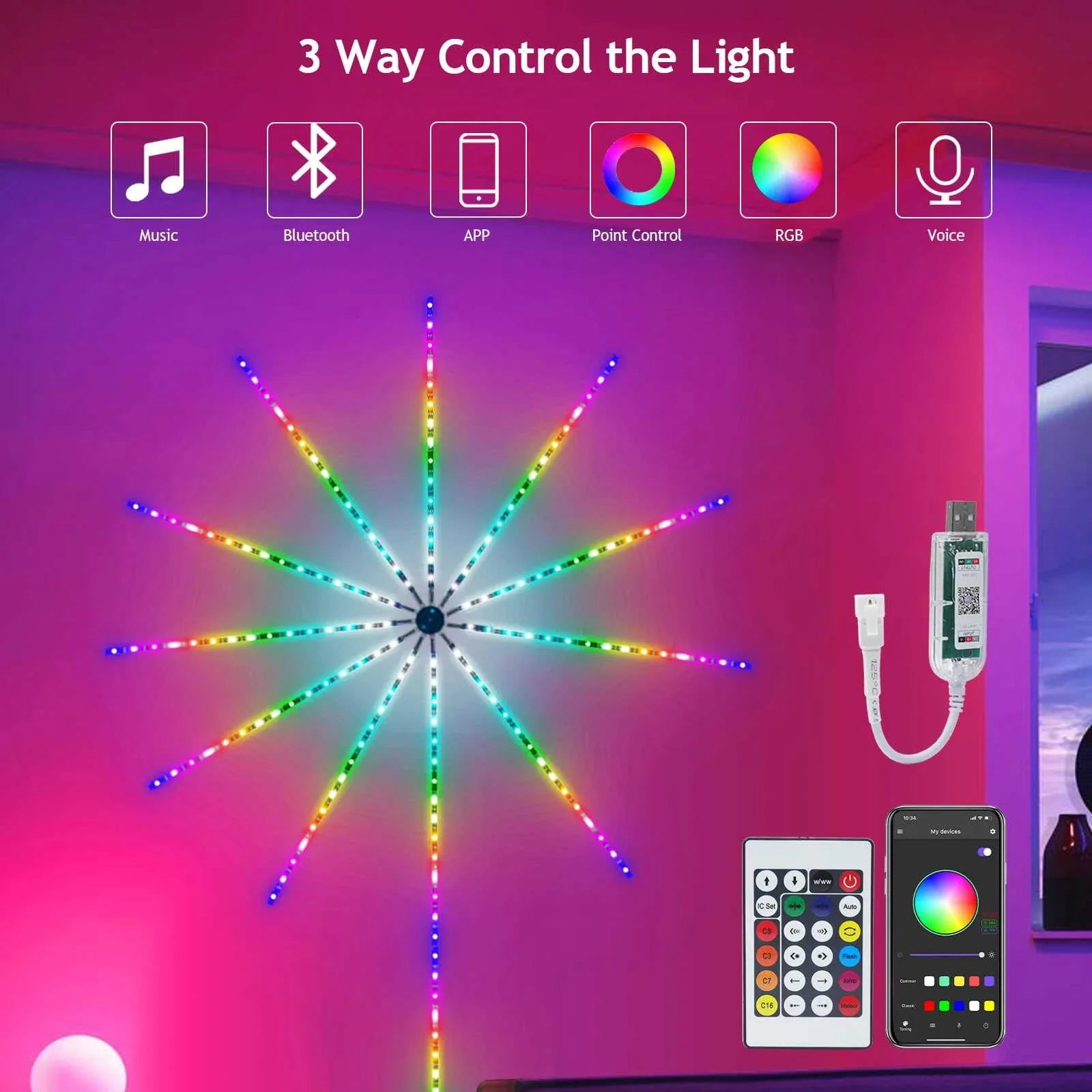 Smart Firework LED Light Strip