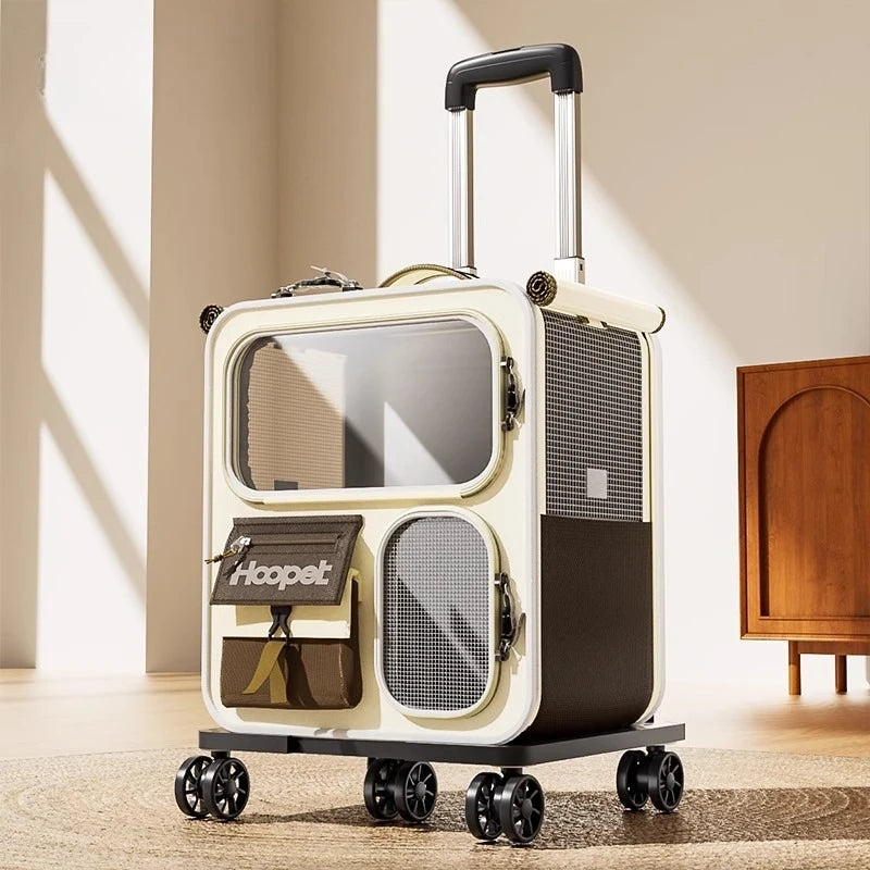 Rolling Cat Carrier with Wheels