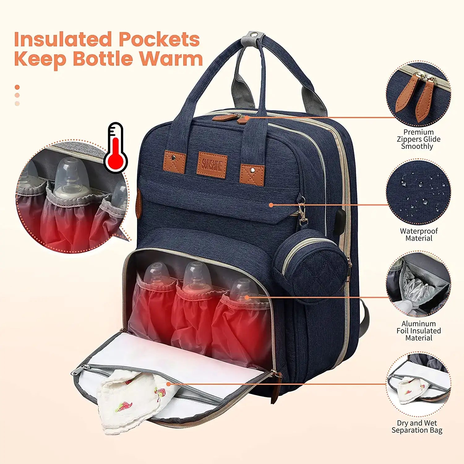 3-in-1 Baby Travel Diaper Bag