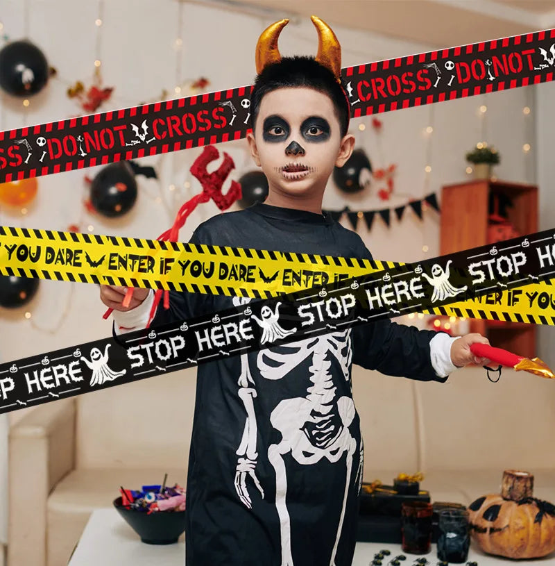Halloween Warning Tape Signs