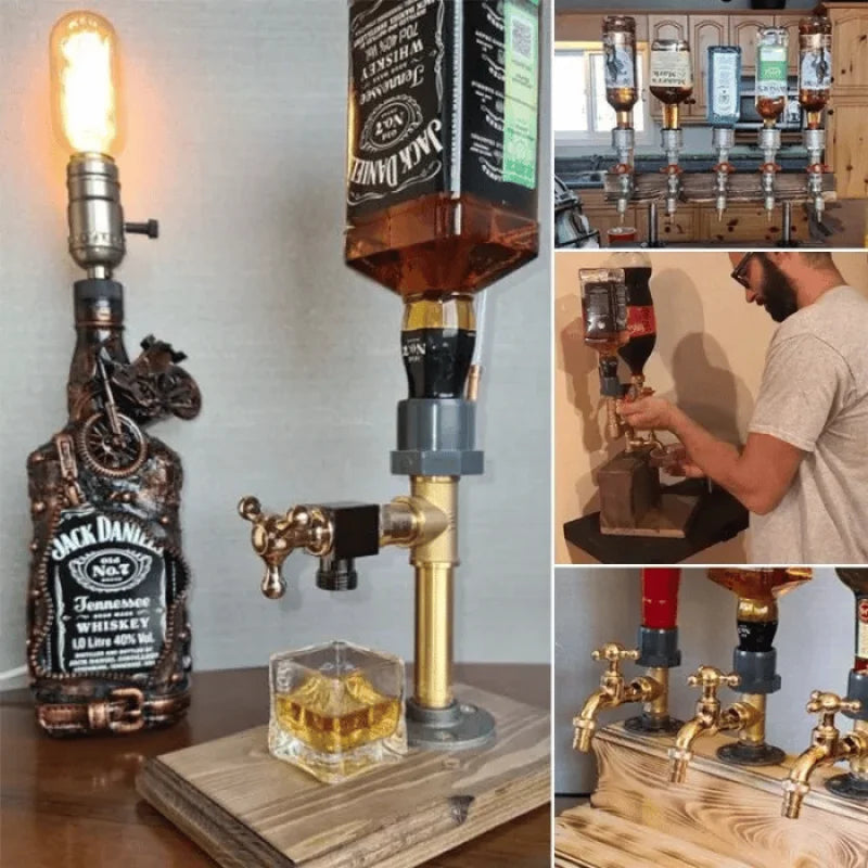 Liquor Alcohol Whiskey Wood Dispenser