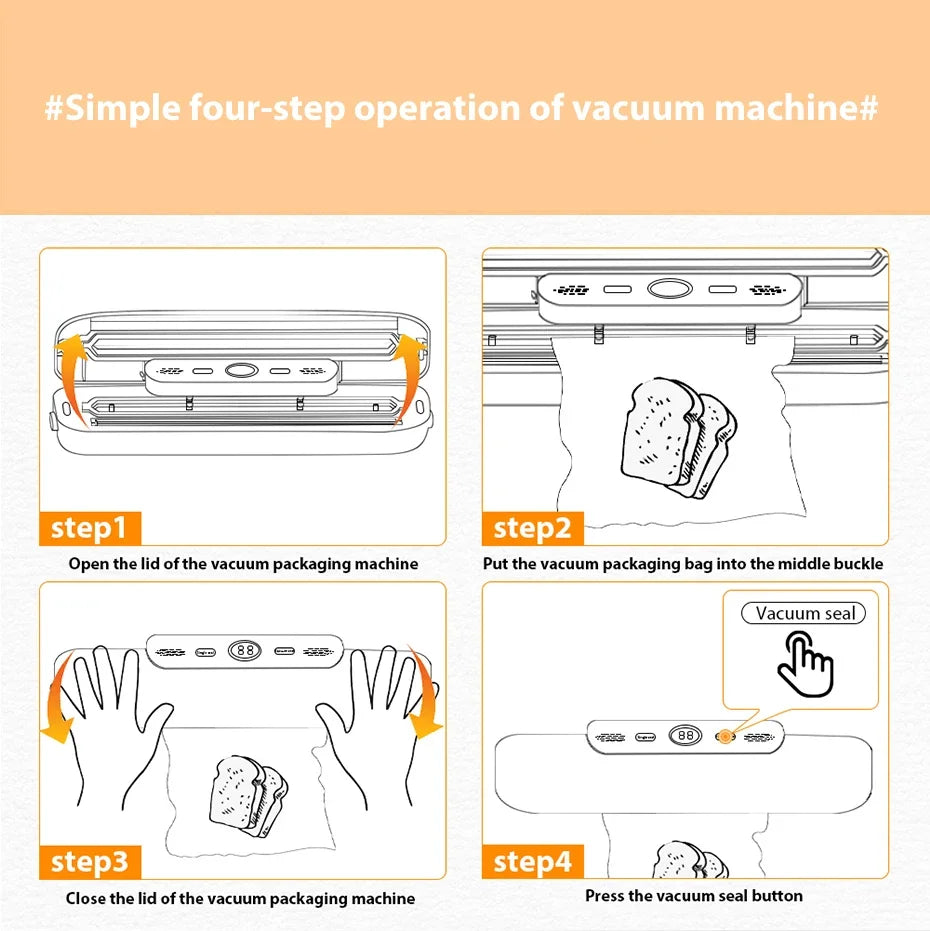 Vacuum Sealer Packaging Machine with 10 Vacuum Bags