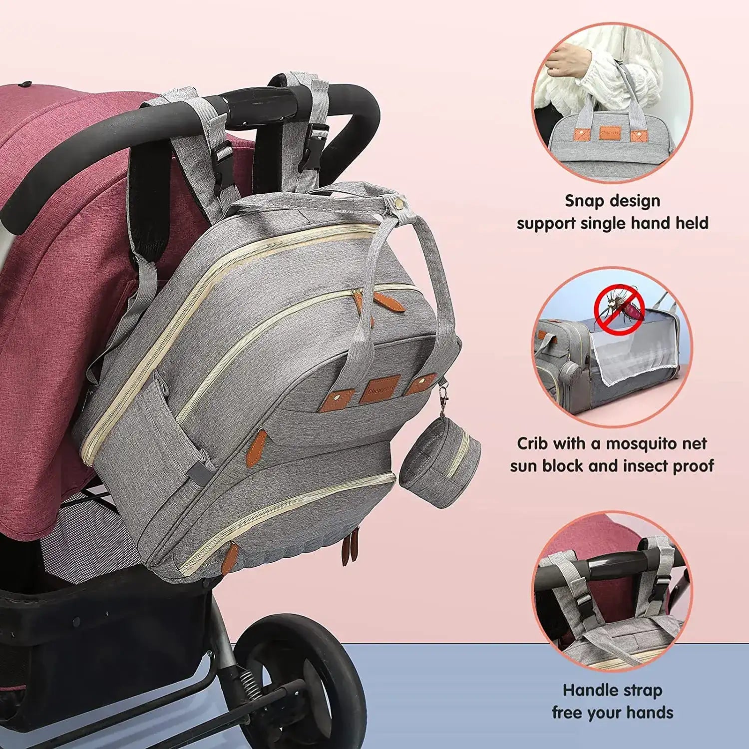 3-in-1 Baby Travel Diaper Bag