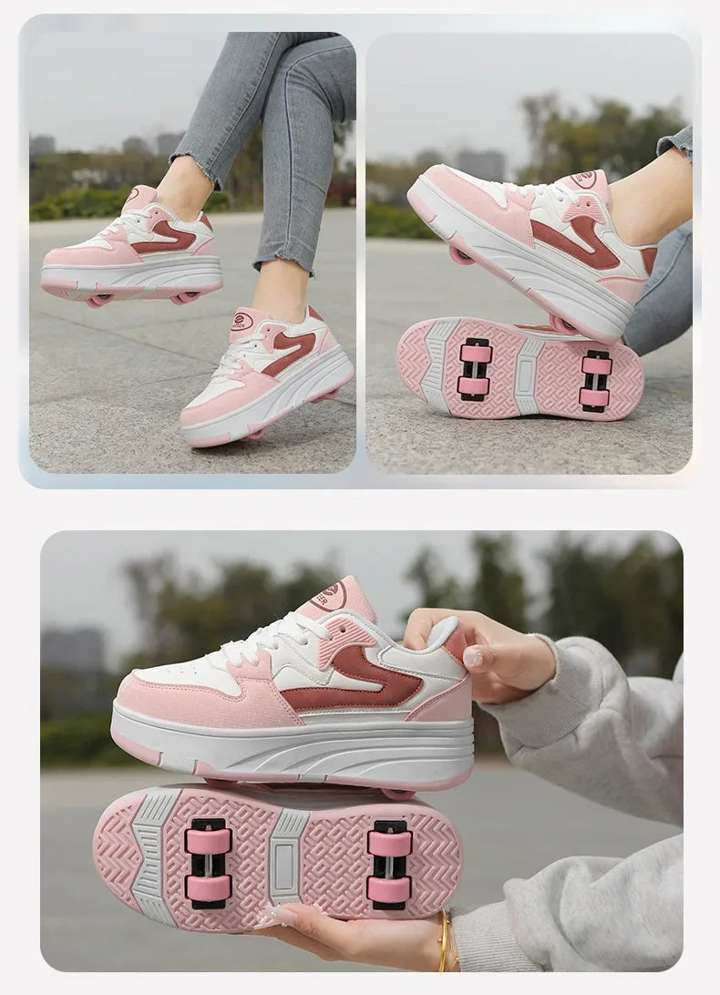 Kids Four-Wheel Roller Shoes