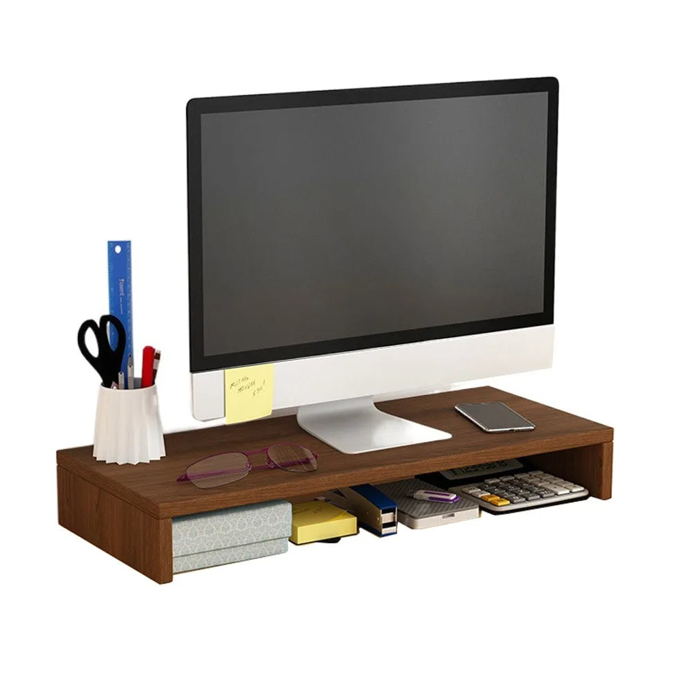 Wood Desktop Computer Stand for Monitor & Laptop