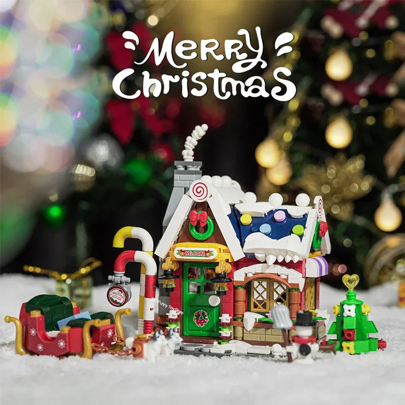 Christmas House Building Blocks Set | Festive DIY Toy