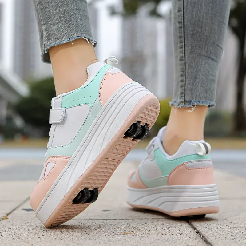 Kids Four-Wheel Roller Shoes