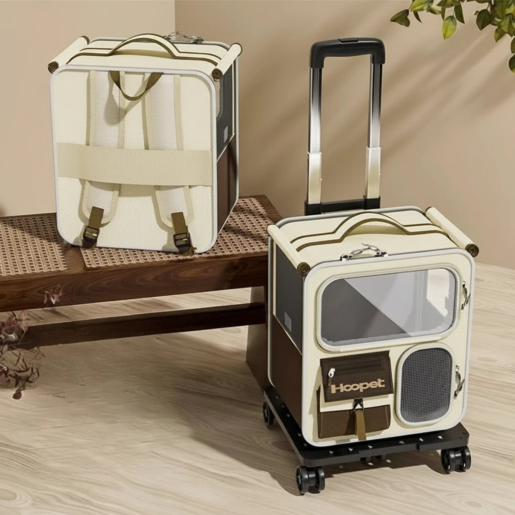 Rolling Cat Carrier with Wheels