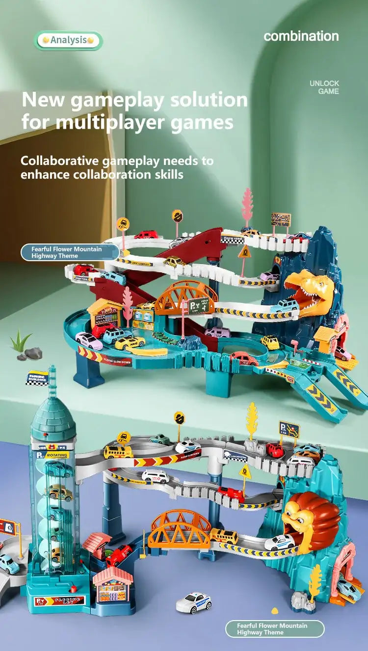 Lion Theme Car Track Toy