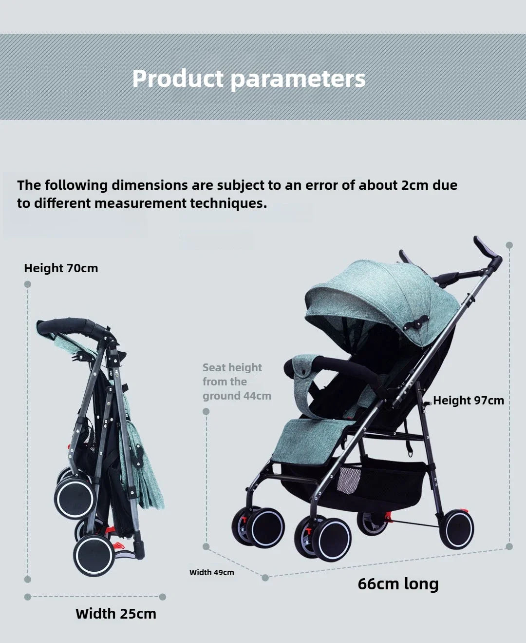 Baby Stroller – Lightweight Foldable Two-Way -2025 