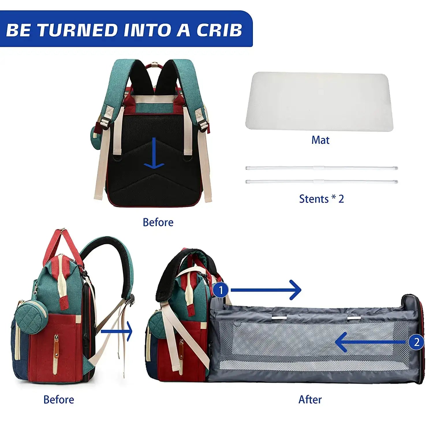 3-in-1 Baby Travel Diaper Bag