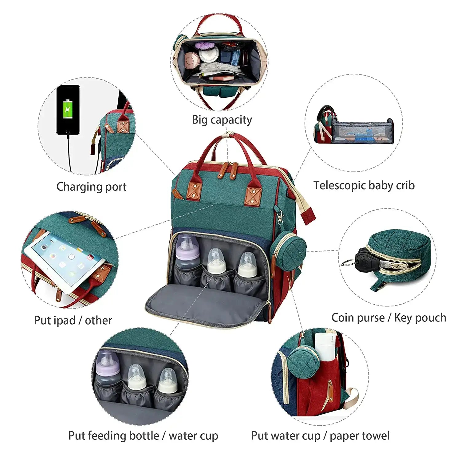 3-in-1 Baby Travel Diaper Bag