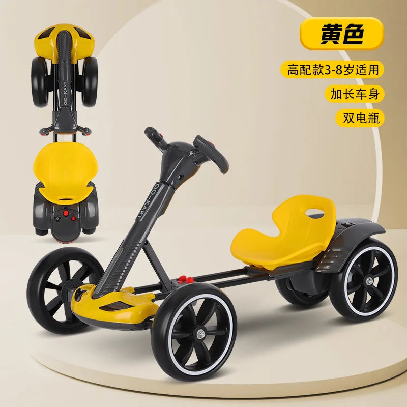 Kids Electric Go Kart with Double Battery Ride - Foldable 