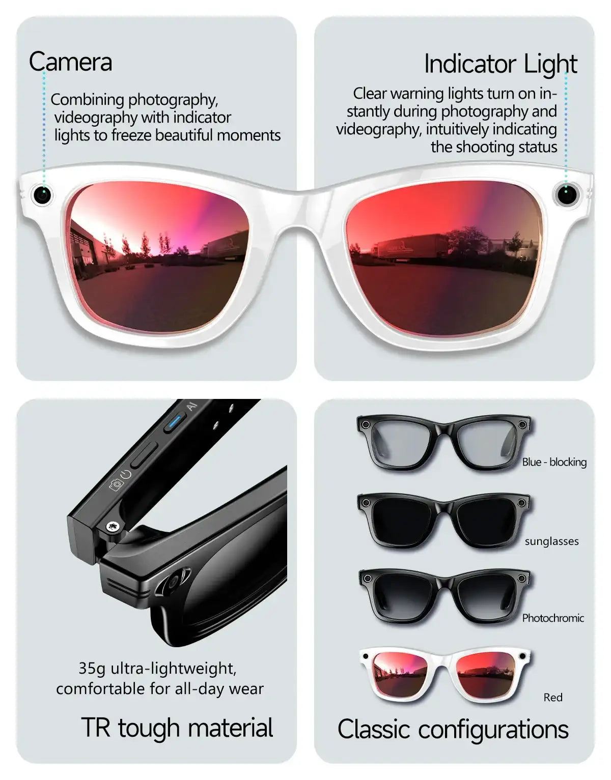 AI Smart Glasses with Camera