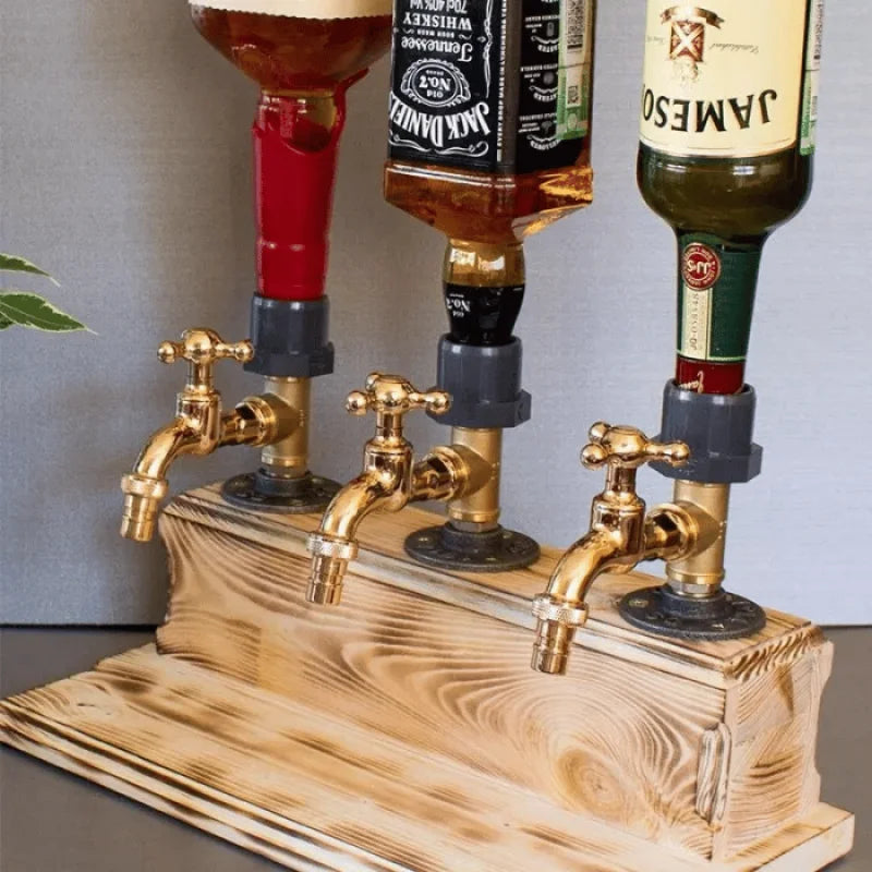 Liquor Alcohol Whiskey Wood Dispenser