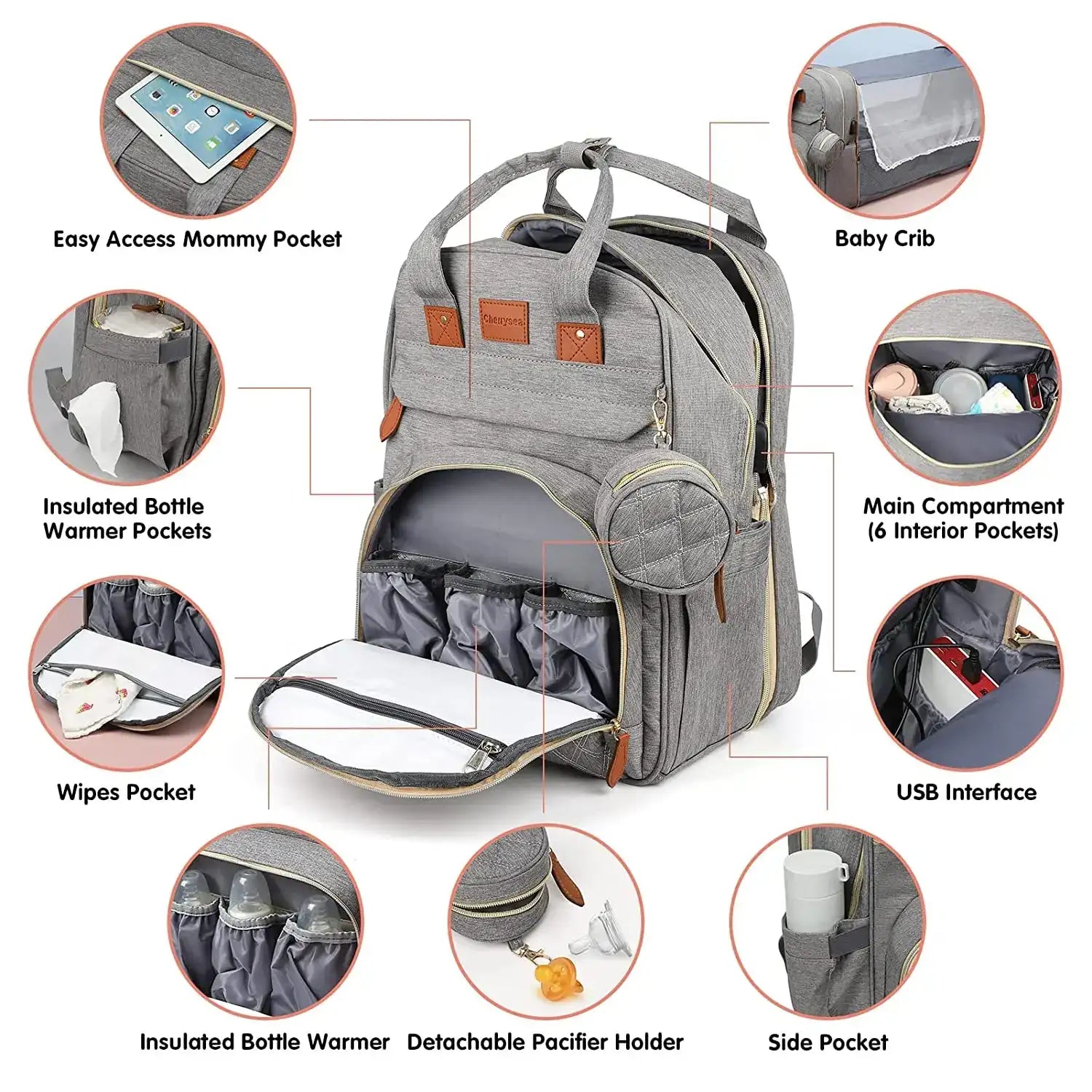 3-in-1 Baby Travel Diaper Bag