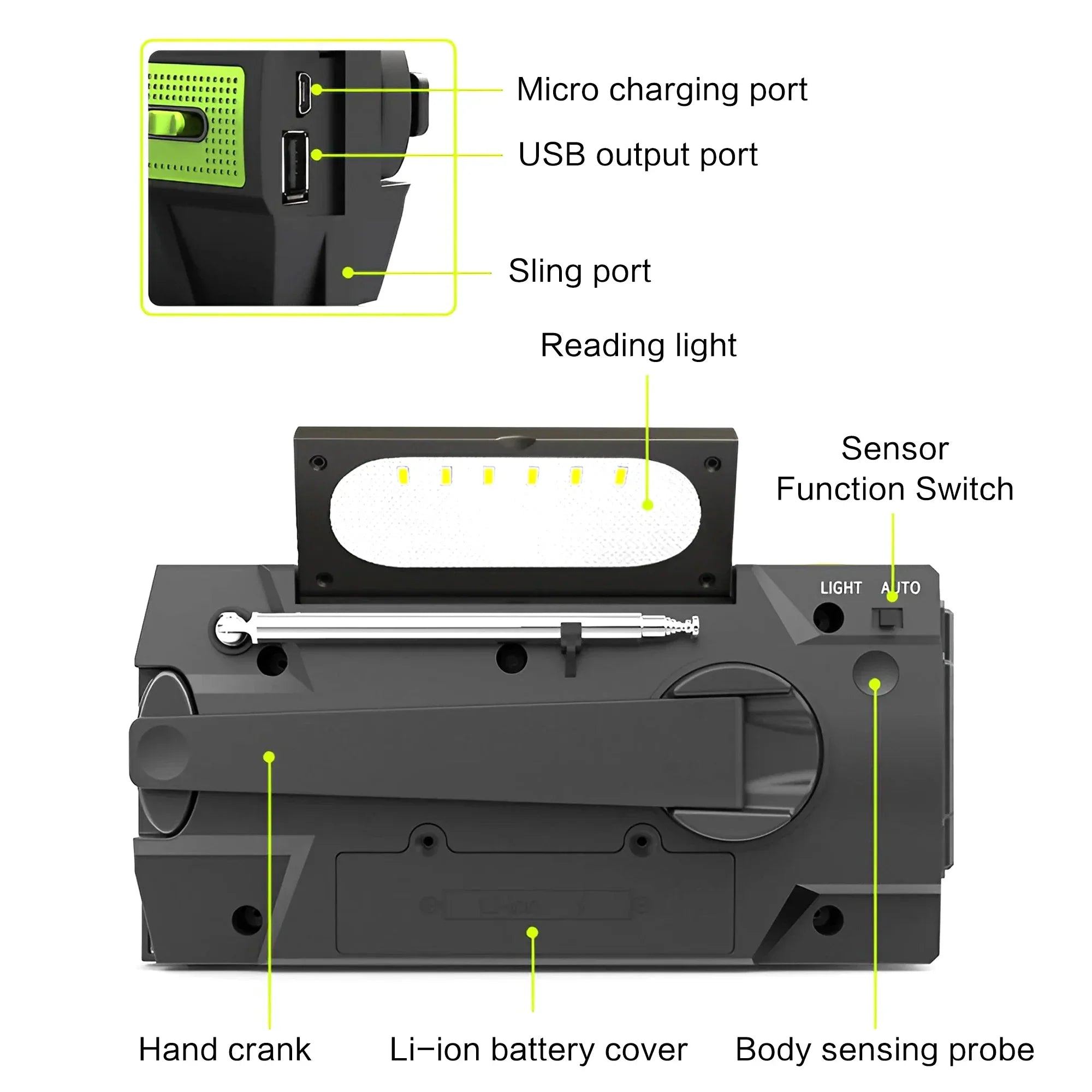 Emergency Solar Hand Crank Radio