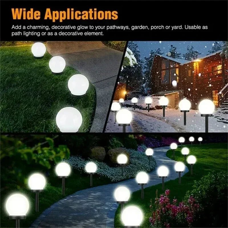 Solar LED Light Outdoor Solar Lawn Light Decor Solar Garden Light White Bulb Lawn Light - AURA