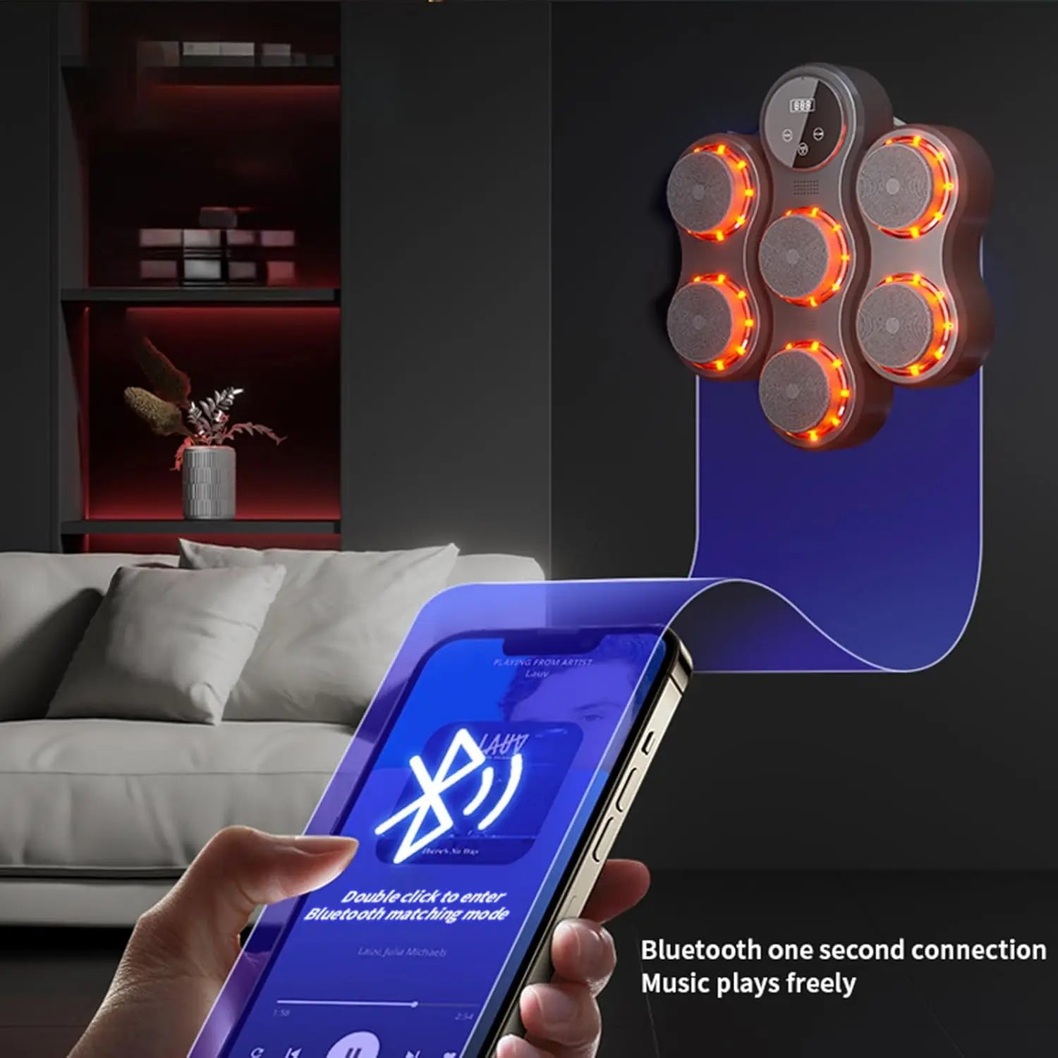 Music Boxing Machine Electronic Wall Target Smart Home Fitness - AURA