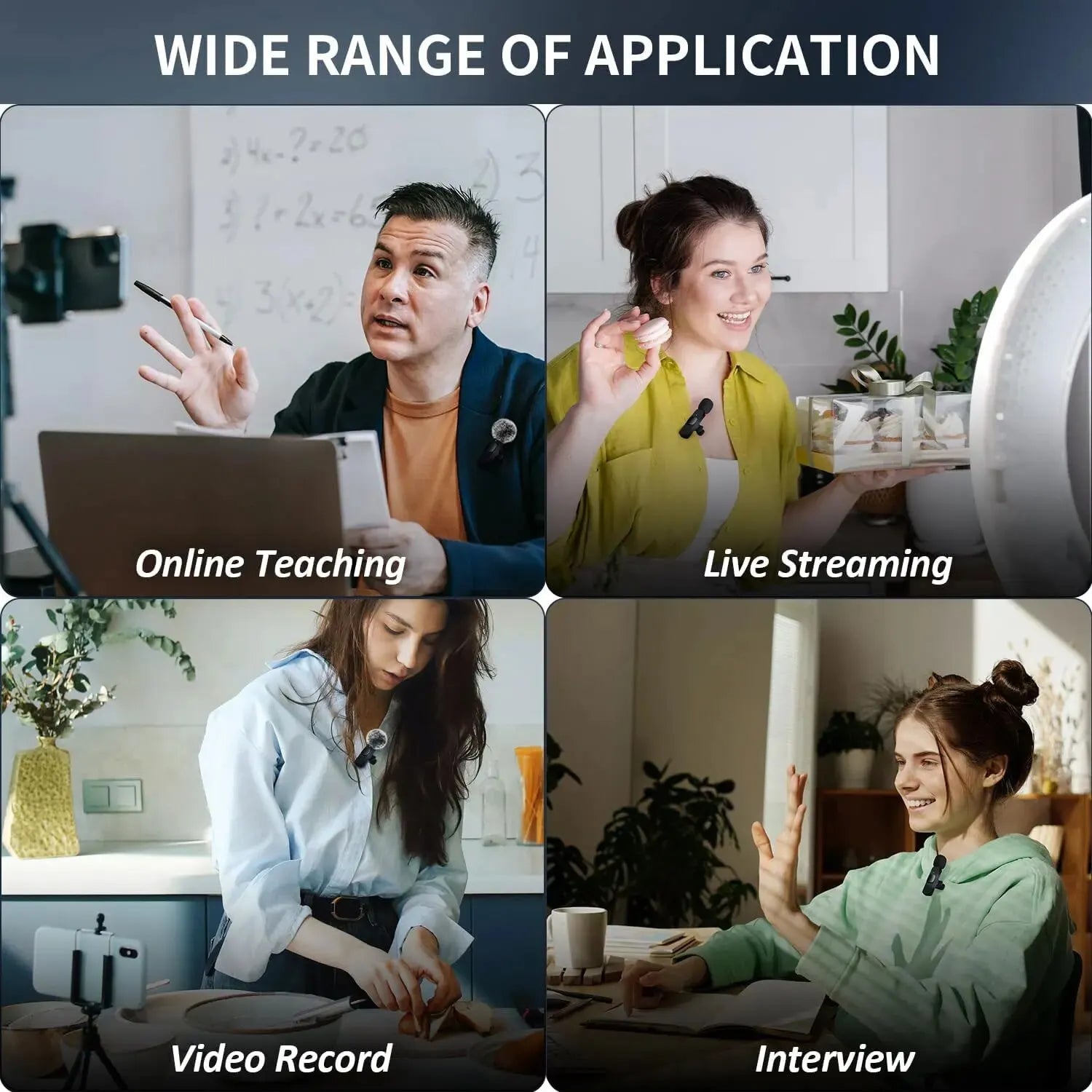 NEW Wireless Lavalier Microphone Audio Video Recording Mini Mic - AURA