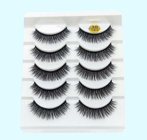 Mink False Eyelashes 3D False Eyelashes Five Pairs Of Soft Cotton Stalk Eyelashes - AURA
