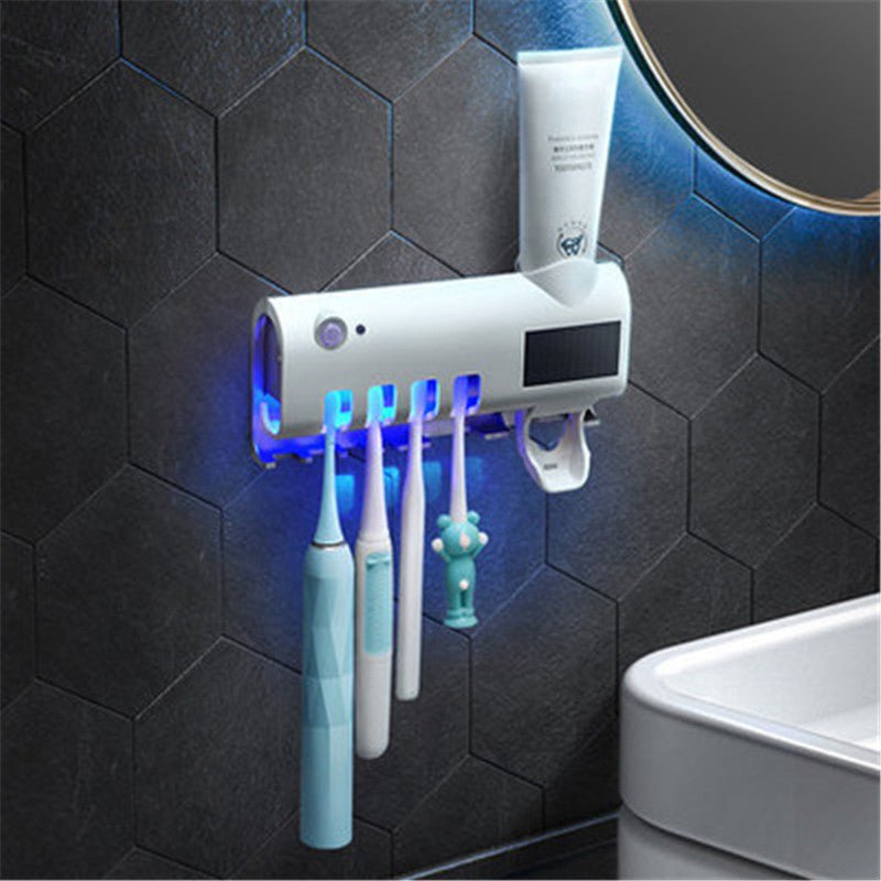 Bathroom Toothbrush Holder With Toothpaste Dispenser - AURA
