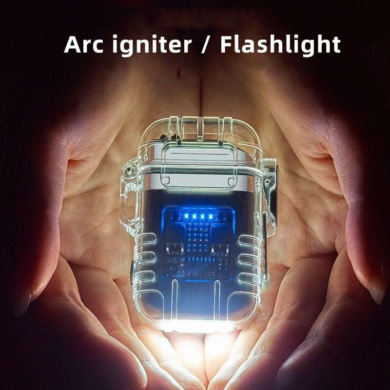 Transparent Shell Double Arc Lighter Waterproof And Windproof - AURA