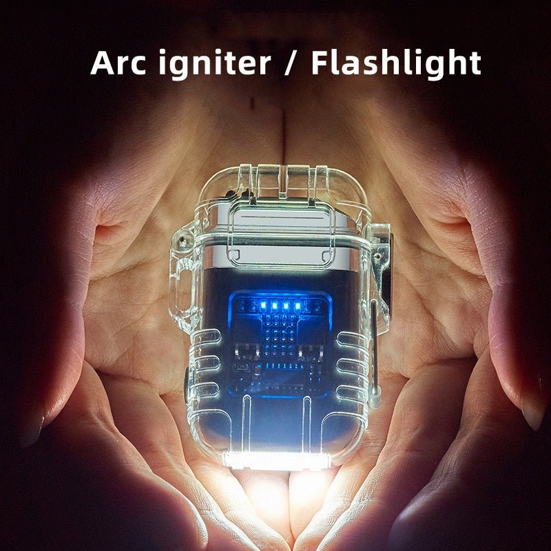 Transparent Shell Double Arc Lighter Waterproof And Windproof - AURA