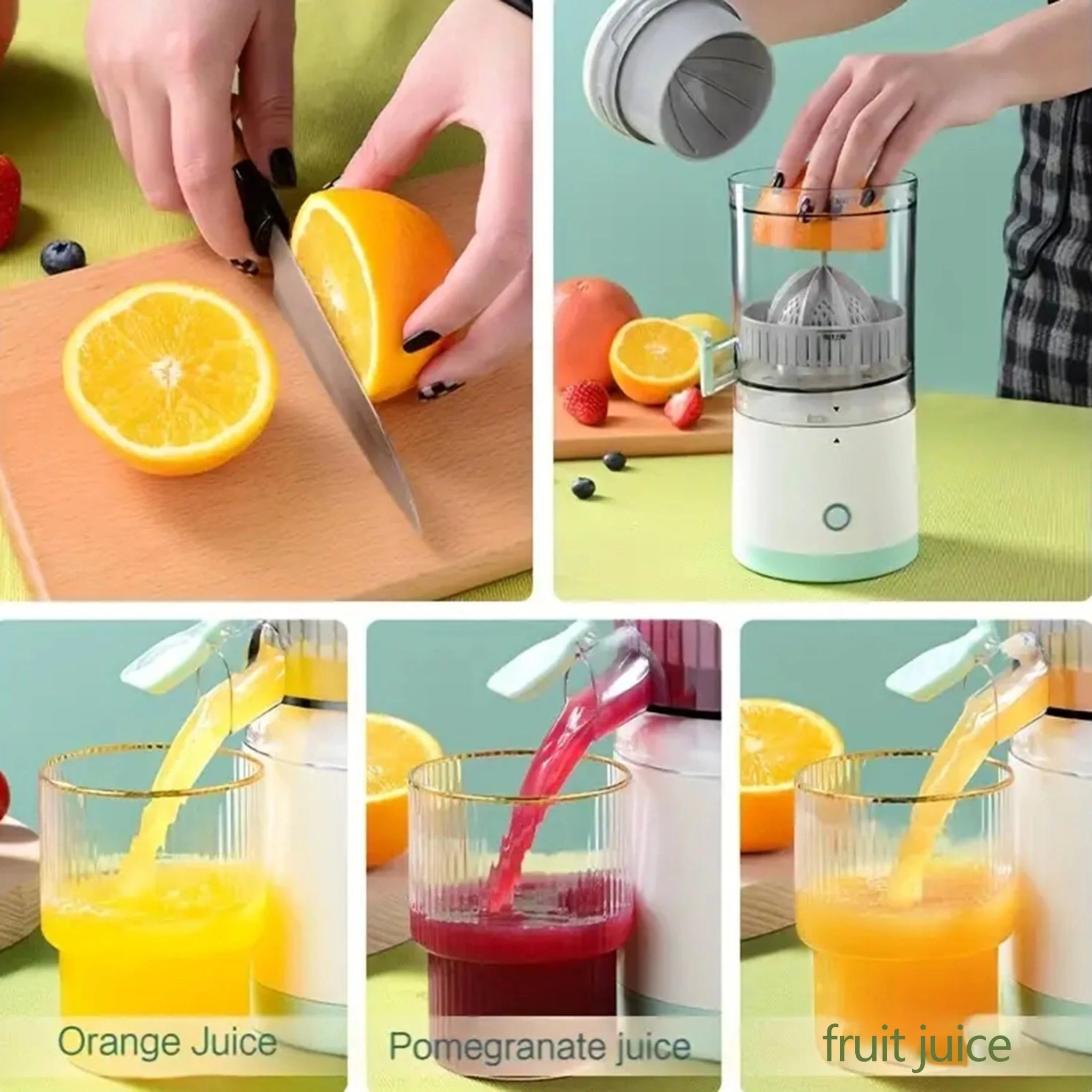 1PC electric juicer orange juice juicer USB rechargeable citrus lemon juicer - AURA