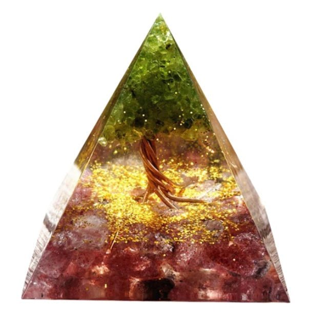 Pyramid Decoration Natural Crystal Gravel Energy Tower - AURA