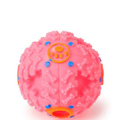 Pet Dog Treat Trainning Chew Sound Food Dispenser Toy Squeaky Giggle Ball - AURA