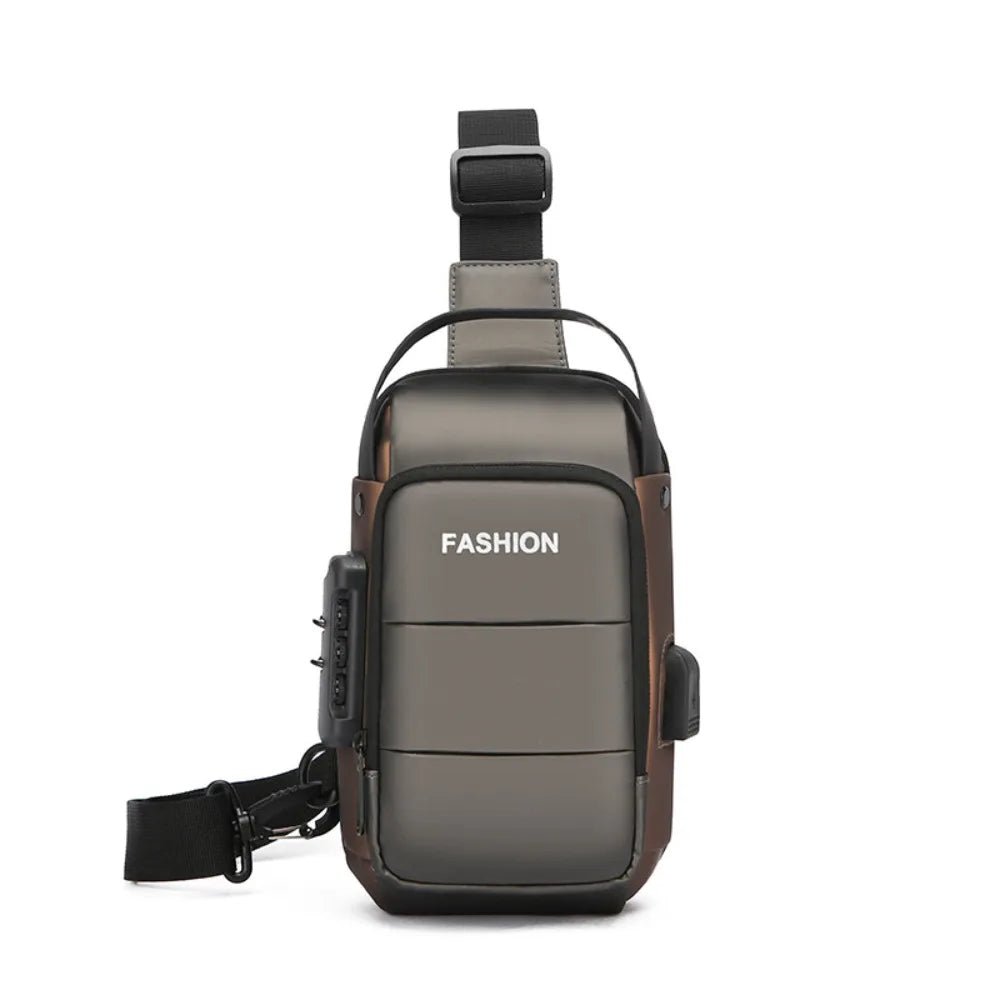 Anti - theft Men's Chest Bag USB Charging Port - AURA
