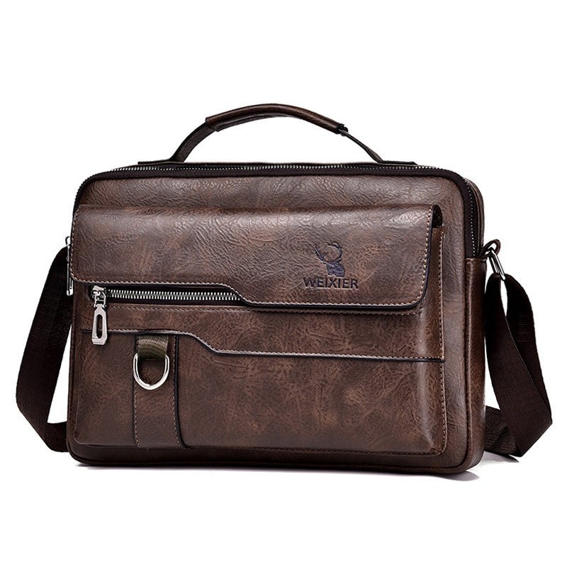 Popular Men's Messenger Bag One Shoulder Retro Business Backpack - AURA
