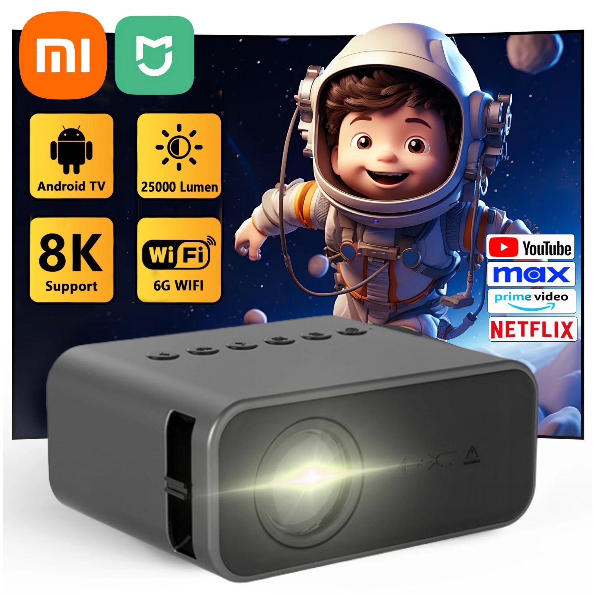 Xiaomi Mini Projector Portable Home Projector 8K HD - AURA