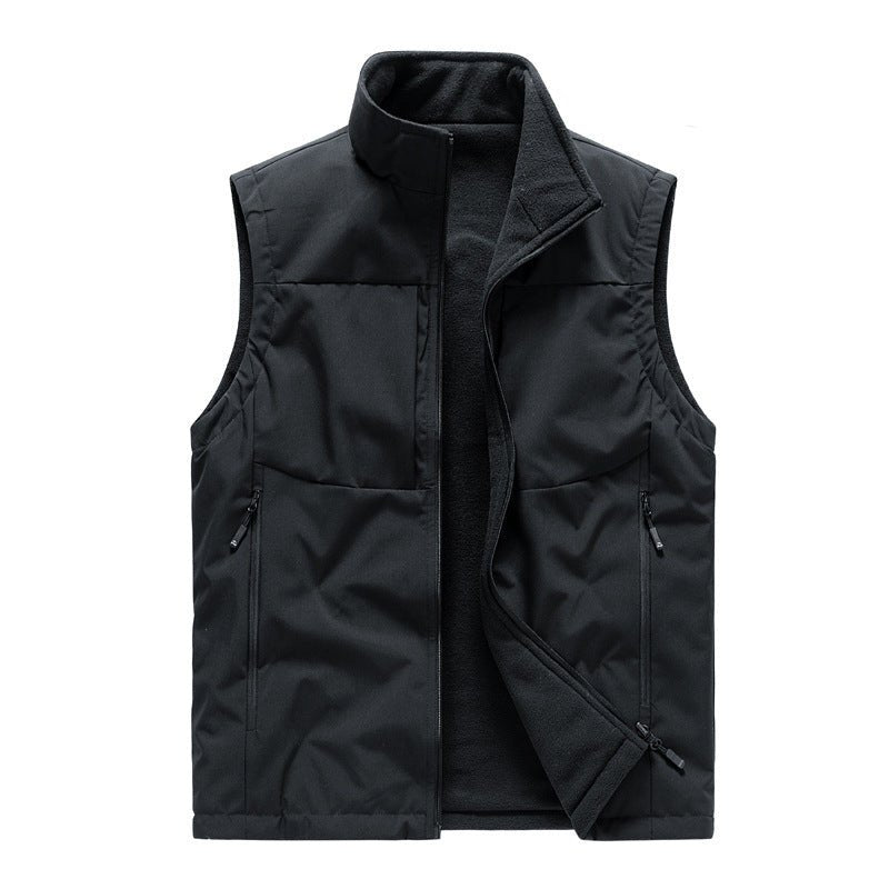 Men's Double - sided Fleece Vest Winter Warm Loose Sleeveless Tank - AURA