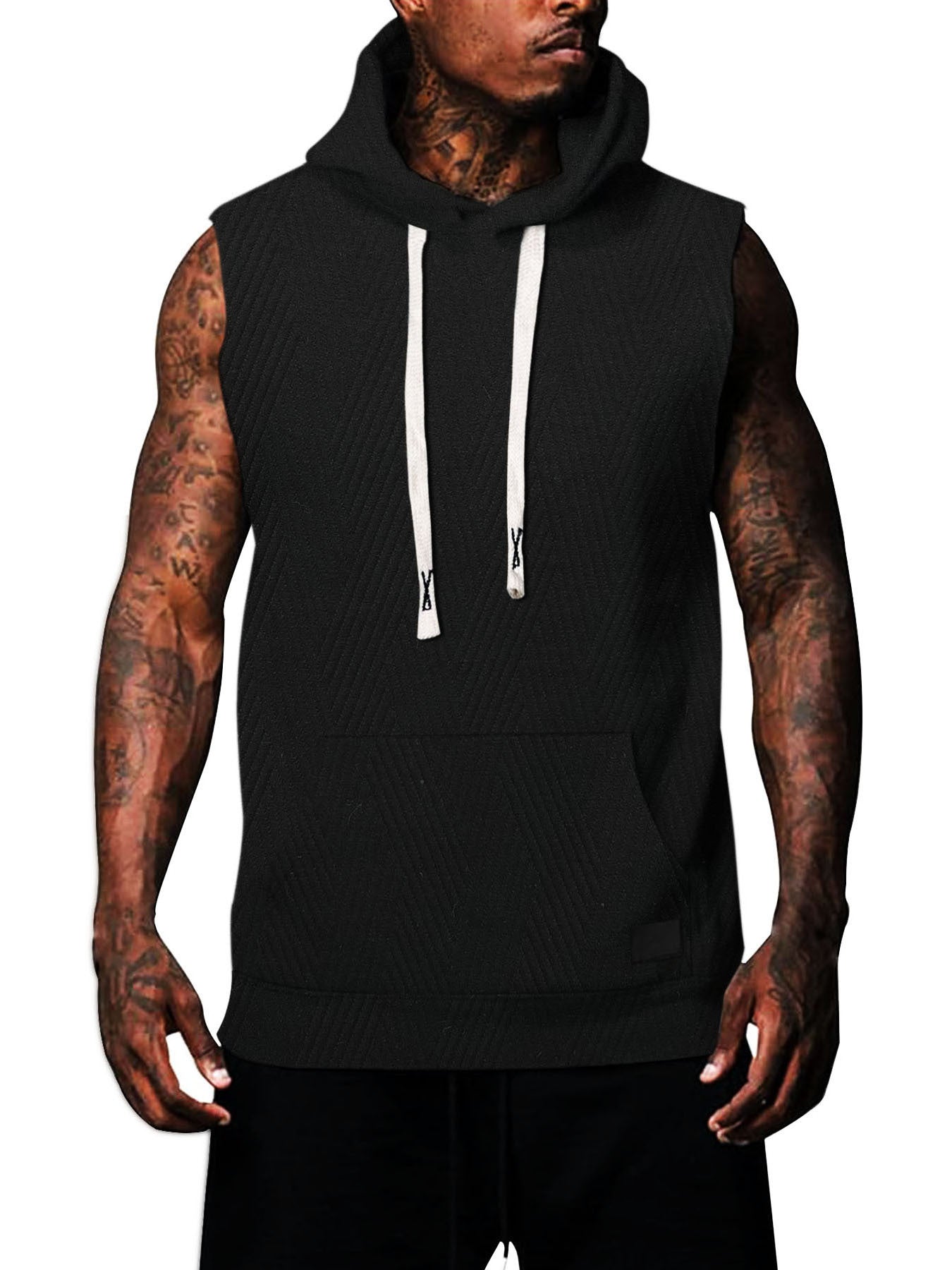 Sleeveless Vest Top Men's Waistcoat Hooded - AURA