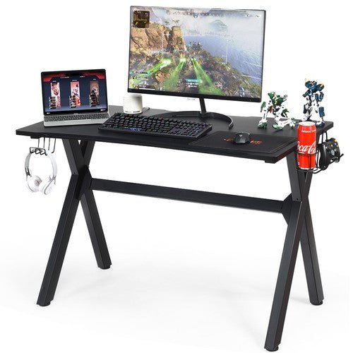 Gaming Desk Computer Desk Table w/Cup Holder & Headphone Hook Gamer Workstation - AURA